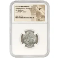 c.AD 1294-1320 Byzantine Empire - Andronicus II and Michael IX AR Basilicon - NGC VF