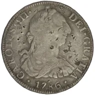1786 Mexico 8 Reales Pillar Dollar - Chop Marks