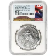 2019 P Australia 1oz Silver Kookaburra Square Penny Privy - NGC MS70 Early Release