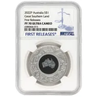 2022 P Australia $1 Great Southern Land 1oz Silver Coin - NGC PF70 FR