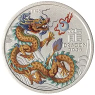 2024 Australia 1/2oz Silver Year of the Dragon - Orange Right