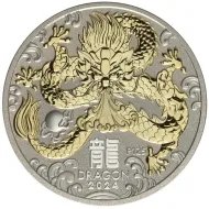2024 Australia $1 Year of the Dragon Gilded Silver 1oz .999 no Box