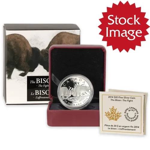 2014 Canada $20 1oz Silver - Bison: The Fight