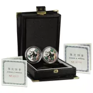 1998 Colorized Chinese Silver Panda Set - 1oz & 1/2oz
