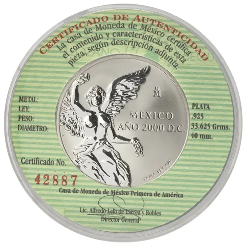 2000 Mexico Casa de Moneda 1oz Silver Winged Victory