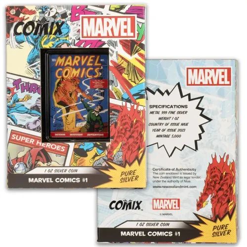 2023 Niue $2 Silver 1oz Bar - Marvel Comics #1