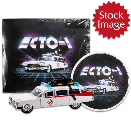 2024 Niue $5 Ghostbusters Ecto-1 Silver 2oz Coin + Die Cast Car