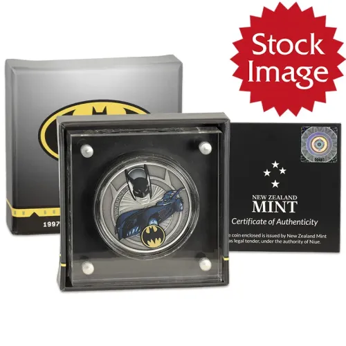 2021 Niue $2 1997 Batmobile 1oz Silver Colorized