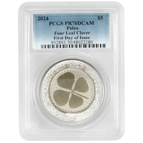 2024 Palau $5 Silver 1oz Four Leaf Clover - PCGS PR70 FDOI