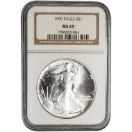 1990 American Silver Eagle - NGC MS 69