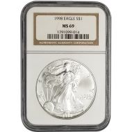 1998 American Silver Eagle - NGC MS 69