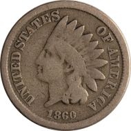 1860 Indian Head Penny - Round Bust - VG (Very Good)