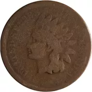 1872 Indian Head Penny - Bold N - About Good (AG)