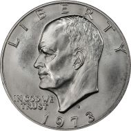 1973 S Eisenhower Dollar - Brilliant Uncirculated - 40% Silver