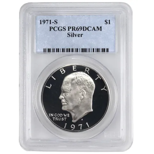1971 Proof Eisenhower Dollar - Silver - PCGS PR69