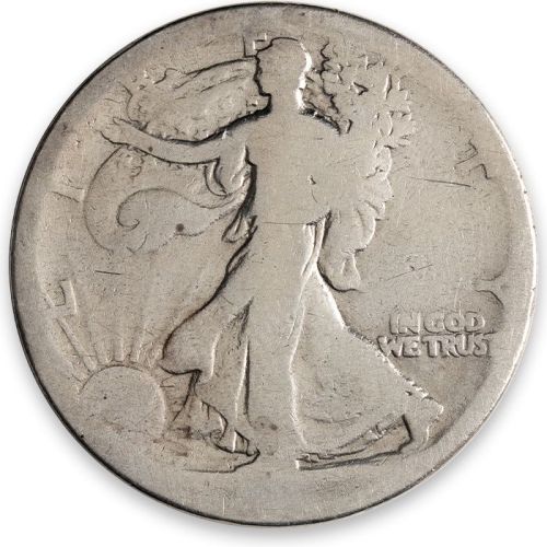 1917 S Walking Liberty Half Dollar Obverse - About Good (AG)