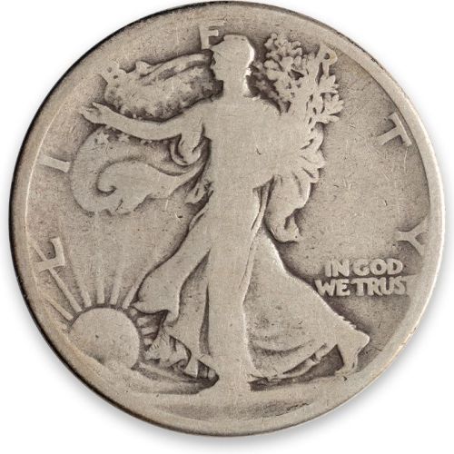 1921 Walking Liberty Half Dollar - G (Good) Details - Improperly Cleaned