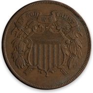 1864 2 Cent Large Motto - Extra Fine (XF)
