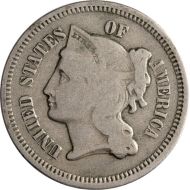 1871 3 Cent Nickel - Very Good (VG)