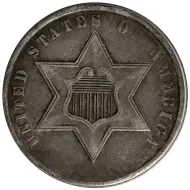 1859 3 Cent Silver - Extra Fine (XF)