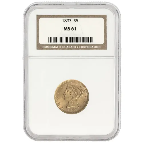 1897 $5 Liberty Gold Half Eagle - NGC MS61