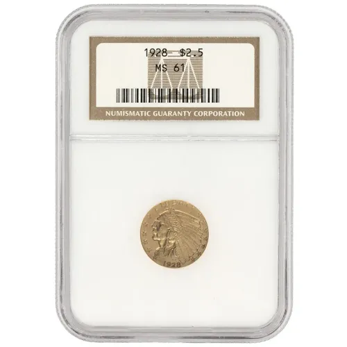 1928 $2 1/2 Indian Gold Quarter Eagle - NGC MS61