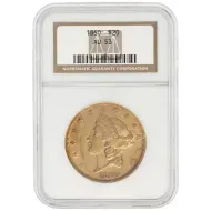 1860 $20 Liberty Gold Double Eagle - NGC AU53