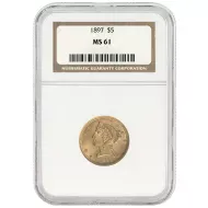 1897 $5 Liberty Gold Half Eagle - NGC MS61