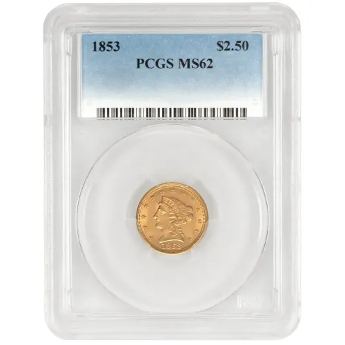 1853 $2 1/2 Liberty Gold Quarter Eagle - PCGS MS62