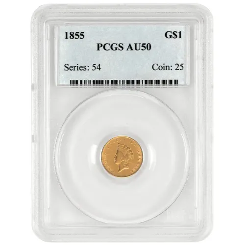 1855 $1 Gold Princess - PCGS AU50