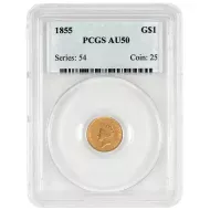 1855 $1 Gold Princess - PCGS AU50