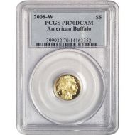 2008 W 1/10oz Proof Gold Buffalo $5 PCGS PR70DCAM