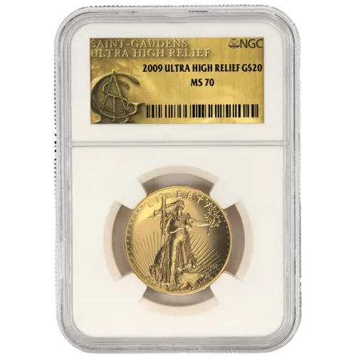 2009 Ultra High Relief Double Eagle $20 Gold Coin - NGC MS70