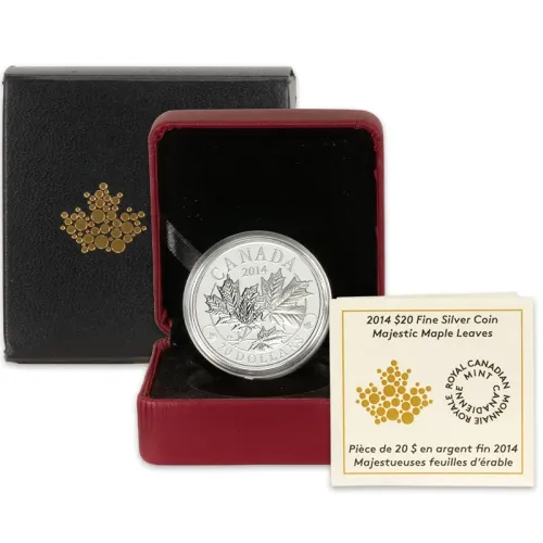 2014 Canada $20 1oz Silver - Majestic Maple Leaves