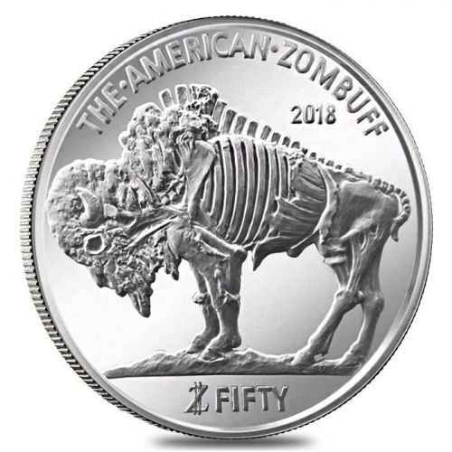 2018 Zombucks - 1 oz Silver Rounds .999 Fine Silver "ZomBuff"