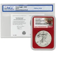 2019 S American Silver Eagle Enhanced Reverse Proof - NGC PF 70 ER - COA 10160