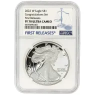 2022 W American Silver Eagle - Congratulation Set - NGC PF 70 FR