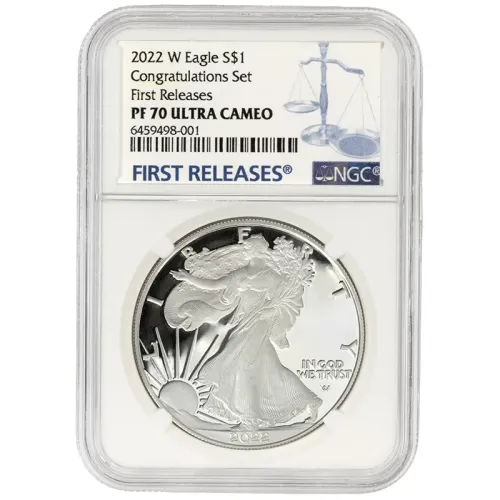 2022 W American Silver Eagle - Congratulation Set - NGC PF 70 FR
