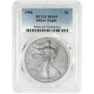 1996 American Silver Eagle - PCGS MS69 - SPOTS