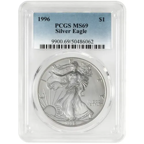 1996 American Silver Eagle - PCGS MS69 - SPOTS