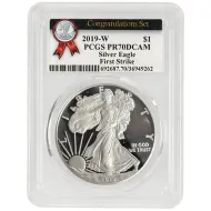 2019 W American Silver Eagle - PCGS PF 70 First Strick - Congratulations Set