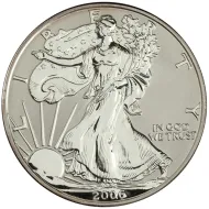2006 P American Silver Eagle Reverse Proof - Milk Spots