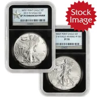 2013 American Silver Eagle 2 Coin West Point Set - NGC 70 ER