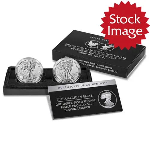 2021 Silver Eagle Reverse Proof Two-Coin Set Designer Edition