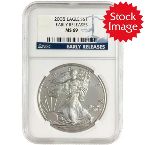 2008 American Silver Eagle - NGC MS 69 Early Release