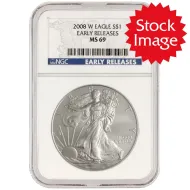2008 W American Silver Eagle - NGC MS 69 Early Release