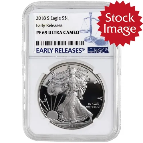 2018 S American Silver Eagle - NGC PF 69 Early Release