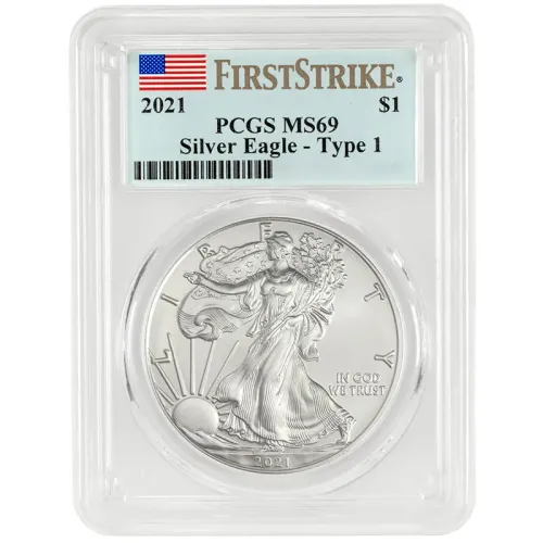 2021 American Silver Eagle Type 1 - PCGS MS 69 First Strike