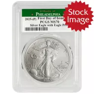 2025 (P) American Silver Eagle (Eagle Privy) - PCGS MS 70 FDOI