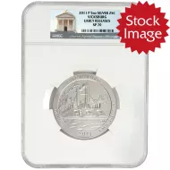 2011 P Vicksburg NP Nevada 5oz Silver ATB Quarter - NGC SP70ER
